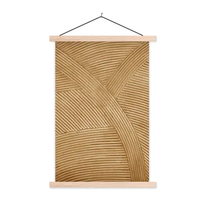 Produktbild von MuchoWow® Textilposter Struktur - Natur - Kunst - Rattan 120x180 cm mit holzfarbenen Rahmen - Textil-Plakat