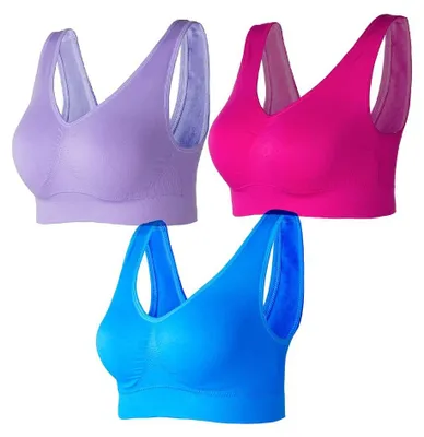 Produktbild von Omgoods – Set aus 3 nahtlosen Sport-BHs ohne Bügel