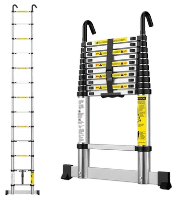 Produktbild von Teleskopleiter 3,8m Aluminium 13 Stufen ausziehbar EN131-