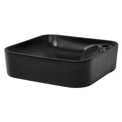 Produktbild von LuxeBath Waschbecken Aufsatzwaschbecken Eckig, 43x43x12 cm, Schwarz matt, aus Keramik