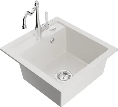 Produktbild von Mexen Vito 1-Becken-Granit-Spüle mit Mischbatterie Carla, Weiß - 6503-20-670700-00