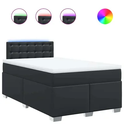 Produktbild von vidaXL Boxspringbett mit Matratze Schwarz 120x190 cm Kunstleder