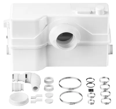 Produktbild von XPOtool 4/2 Kleinhebeanlage 800 W mit Häcksler, Hebeanlage bis 9 m Höhe, Abwasserhebeanlage mit 4 Einlässen, Fäkalienhebeanlage für WC und Dusche