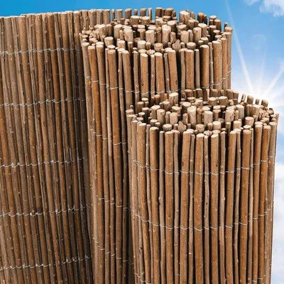 Productafbeelding van Famanu balkonluifel van natuurlijk wilgenhout - privacy- en windbescherming voor tuin en terras, 90x300 cm