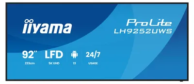 Obrázok produktu pre iiyama 92"W LCD 5K UW5K 21:9 VA 500 cd/m², Dizajn stánku, 2,34 m (92"), 5120 x 2160 px, Wi-Fi, 24/7