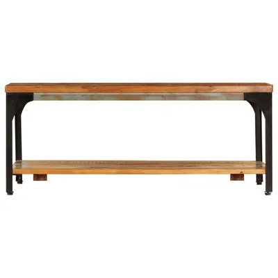 Image de vidaXL Table basse avec étagère 100x60x35 cm Vieux bois massif