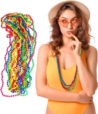 Productafbeelding van Kleurrijke parelketting, neon set, 30 stuks