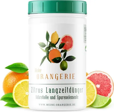 Produktbild von Meine Orangerie - Langzeit-Zitrusdünger [1kg] - Profi Zitruspflanzendünger - Gleichmäßige Langzeit-Wirkung für 6 Monate