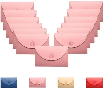 Produktbild von Rosa Briefumschläge, 60 Stück Mini Umschläge Geschenkkarte Umschlag für Weihnachten Geschenk Süße Umschlag für DIY Hochzeit Geburtstagsfeier, Zufällige Farbe