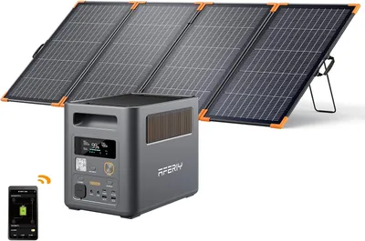 Obrázek produktu pro AFERIY P180 Pro 1800 W 1024 Wh s bifaciálním solárním panelem 400 W, rozšiřitelná kapacita až 5120 Wh, pro kempování a karavan
