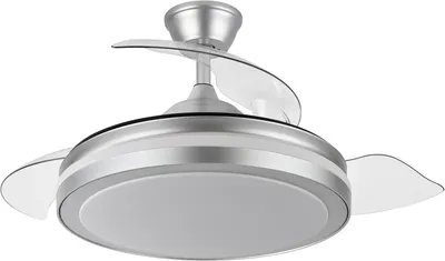 DC-Deckenventilator mit Licht, 72 W, 6120 lm, silber, Fernbedienung