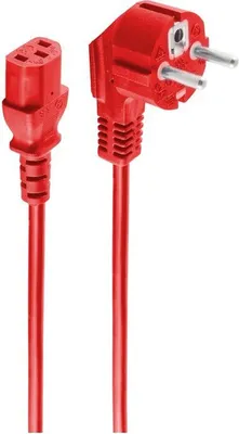 Produktbild von shiverpeaks Schutzkontakt 90°/Kaltgerätebuchse rot 1,8m
