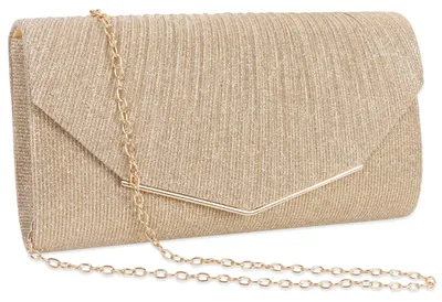Imagen del producto de Clutch Elegant: Bolso de mano para mujer, hecho de satén, con cadena, adornado con lentejuelas, y fabricado con cuero sintético de alta calidad
