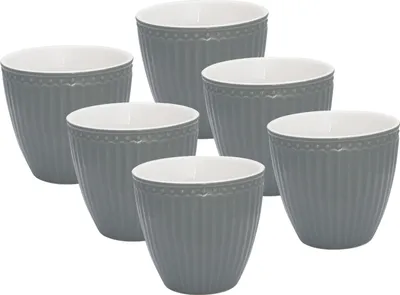 Produktbild von Greengate Alice Latte Cup stone grey 0,3 l Set6