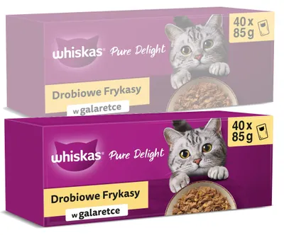 Produktbild von Whiskas Adult 80x85g Geflügel-Leckerbissen Nassfutter für Erwachsene Katzen