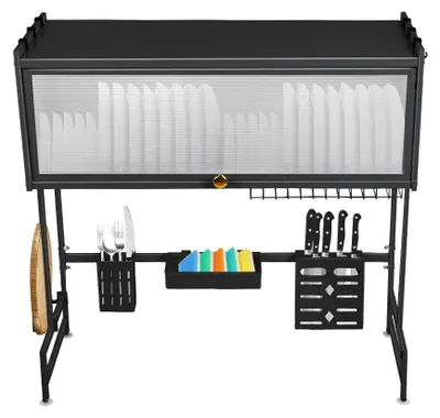 Imagen del producto de Organizador para fregadero de cocina, con múltiples compartimentos, diseño autovaciable, color , dimensiones 75x30x78 cm