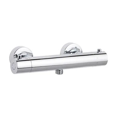 Produktbild von SCHÖNER WOHNEN-Kollektion Duschthermostat DICU, Chrom, Duscharmatur mit Thermostat Verbrühschutz, Mischbatterie mit Schlauchanschluss 1/2"
