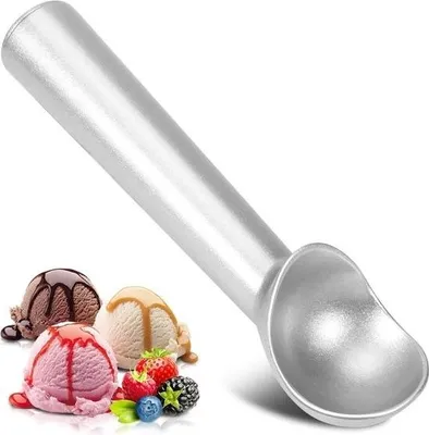 Image de Portionneuse à glace - Poignée confortable - Acier inoxydable - Qualité professionnelle - Poignée pratique - Pour sorbets & pâtes à biscuits