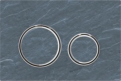 Produktbild von Geberit Betätigungsplatte Sigma50 2-Mengen mustang-schiefer, Ringe verchromt, round, 1 Stk.