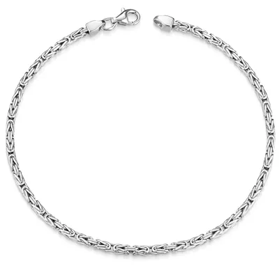 Produktbild von MATERIA Herren Armband Kette Königskette Silber 925 - Vierkant Armkette 2,5mm rhodiniert 17 19 21 23cm in Schmuckbox SA-3