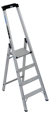 Produktbild von Schwerlast-Stehleiter | einseitig nutzbar | bis 225 kg | 4 Stufen mit Plattform