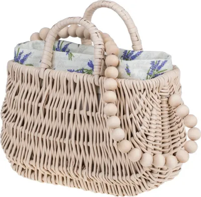 Produktbild von Korbtasche aus Weide geflochten Flechttasche mit Henkel Damentasche aus Korbgeflecht Schultertasche Strandtasche