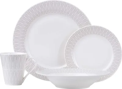Obrázok produktu pre ZENITH Jedálenská súprava 16 dielov, sivá, porcelán, v darčekovom balení