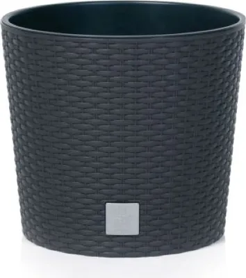 Zdjęcie produktu dla Donica z wkładem antracytowa wzór rustykalny RATO ROUND DRTUS200L-S433