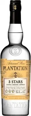 A clear, well-lit studio shot of a bottle of Plantation 3 Stars White Rum against a white background.