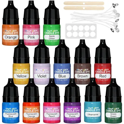 Produktbild von Kerzenwachs Farbe flüssig hochkonzentriert 14 Farben 5ml/Farbe für Gelwachs Paraffin Bienenwachs