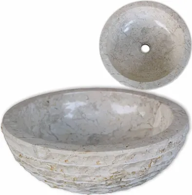 Produktbild von Waschbecken Marmor 40 cm Creme