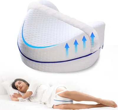 Produktbild von Bein-Kniekissen Memory Foam, ergonomisch geformt, mit abnehmbarem Bezug, für Seitenschläfer
