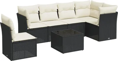 Produktbild von vidaXL 6-tlg. Garten-Sofagarnitur mit Kissen Braun Poly Rattan