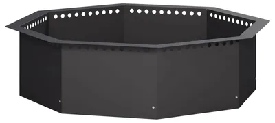 Image de vidaXL Cheminée d'extérieur, noire, 80 x 80 x 25 cm, en acier