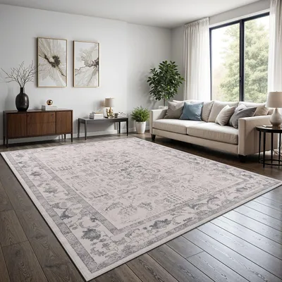 Produktbild von TT Home Boho Vintage Teppich Wohnzimmer Kurzflor – Retro Design, rutschfest & pflegeleicht, modern für Esszimmer & Flur Waschbar Größe 160x220 cm
