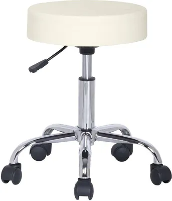 Produktbild von Rollhocker Arbeitshocker Elfenbein Weiß M-95027/193