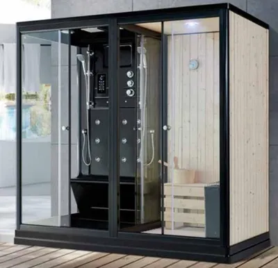 Productafbeelding van Trockensauna Lichtsauna Sauna Saunakabine Saunaraum Massivholzsauna 220x120 cm