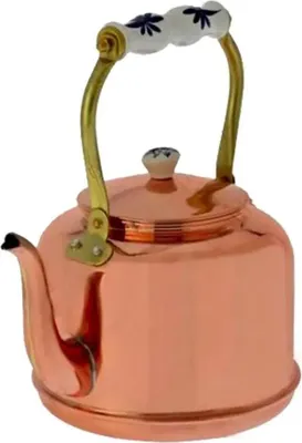 Zdjęcie produktu dla Czajnik miedziany, imbryk miedziany - z porcelanowym uchwytem, 1,5L