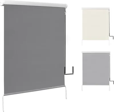 Produktbild von WOLTU Senkrechtmarkise Balkonmarkise mit Handkurbel für Terrasse Balkon, UV-beständig Dunkelgrau 100x240 cm TR5703dgr02