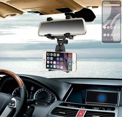 Produktbild von K-S-Trade Smartphone Halterung kompatibel mit BLU C9 Rückspiegel Halterung schwarz Auto Halterung KFZ Halter