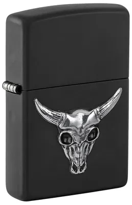 Produktbild von Zippo Feuerzeug Bull Skull Black Matte 2007437
