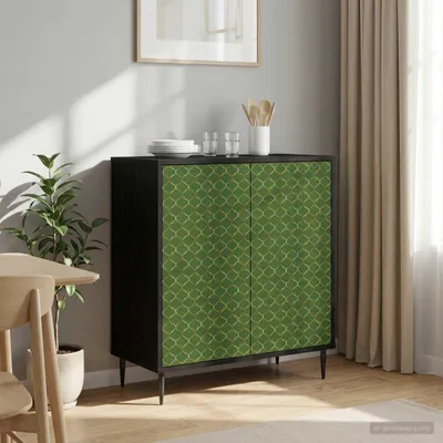 Image de vidaXL Meuble de rangement GELEEN, noir, imitation chêne, 69 x 33 x 76 cm