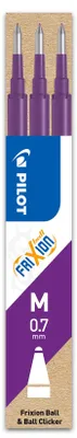 Produktbild von PILOT Ersatzmine FriXion Ball/Clicker 0.7 - 3er Set Tintenrollerminen, Violett