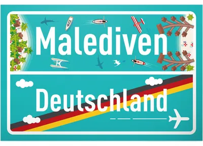 Malediven Ortschild 30x20 cm – Reisegeschenk & Geldgeschenk