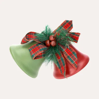 Produktbild von KEYHOMESTORE | Set mit 2 Weihnachtsglocken aus Metall, 17 x 10 x 12 cm