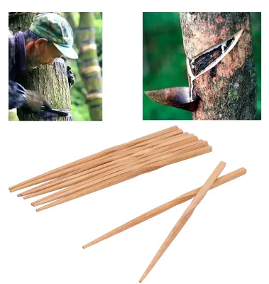 Bambus-Essstäbchen, 5 Paar, gedreht, spülmaschinenfest, 24 cm