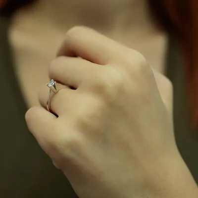 Produktbild von 0,24 Diamant Solitär Ring Antragsring 14 Karat Weißgold