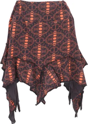 Produktbild von Minirock, Zick/Zack Zipfel Rock - Schwarz, Damen, Baumwolle, Größe: M/L