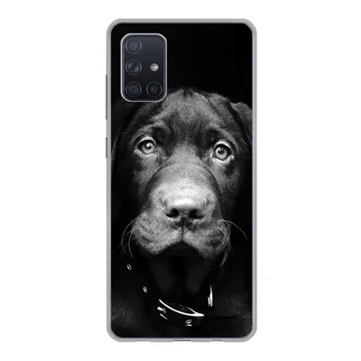 Produktbild von MuchoWow® Handyhülle Schutzhülle Hülle für Samsung Galaxy A51 Hund - Leicht - Schwarz Silikon Softcase Handy Hülle - Schutzabdeckung