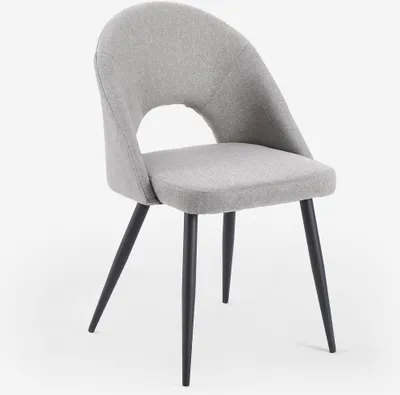 Image de Chaise rembourrée design et élégante pour la cuisine et la salle à manger Jarla - Gris clair